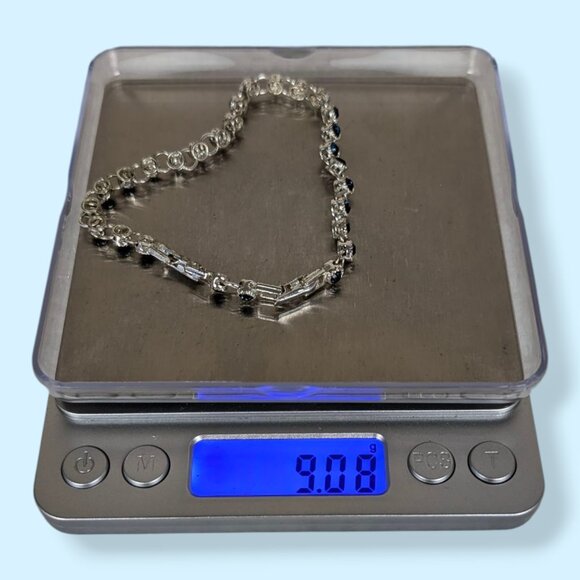 Avon Blue Rhinestone Tennis Bracelet & Extender - Picture 5 of 5